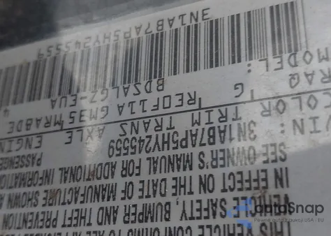 2017 Nissan Sentra S/Sv/Sr/Sl from USA, damaged, VIN 3N1AB7AP5HY245559